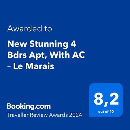 New Stunning 4 Bdrs Apt, With Ac - Le Marais Párizs Kültér fotó
