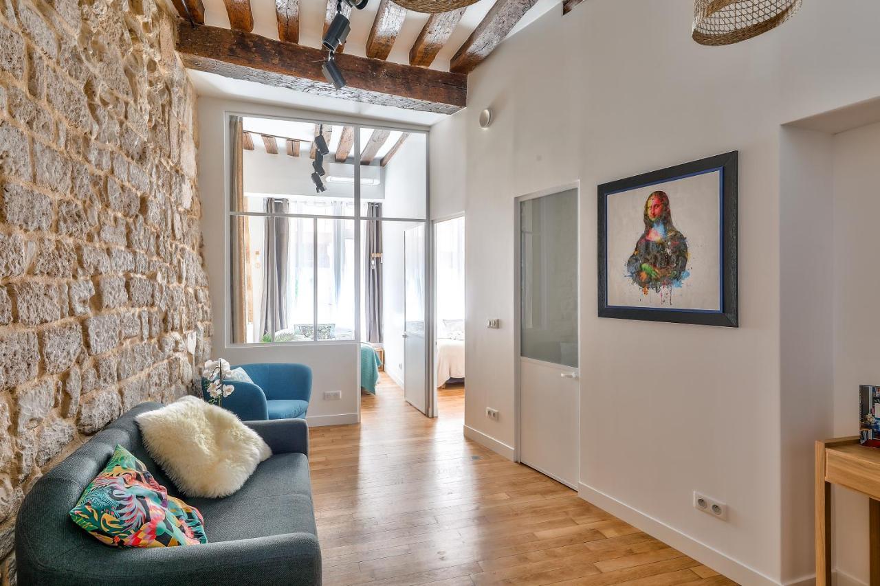 New Stunning 4 Bdrs Apt, With Ac - Le Marais Párizs Kültér fotó