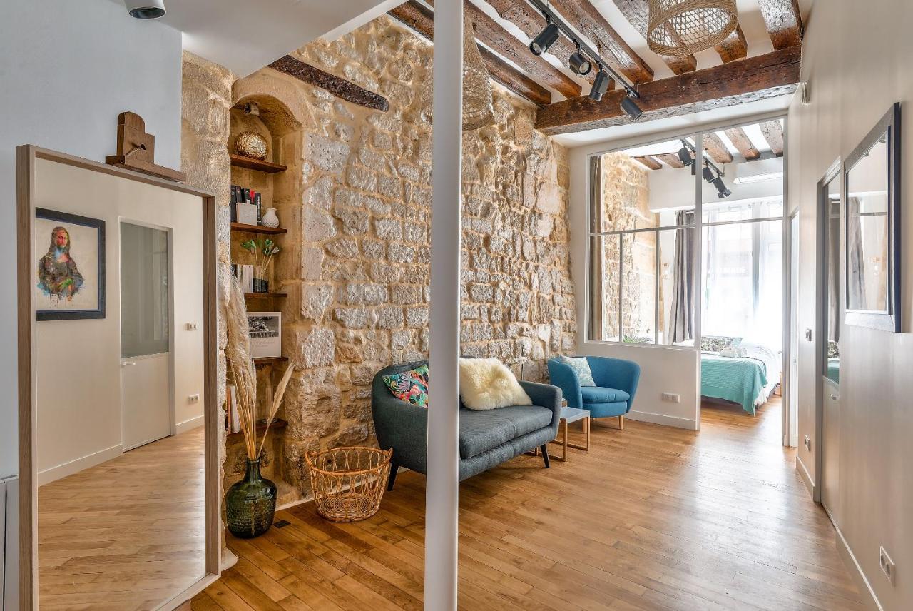 New Stunning 4 Bdrs Apt, With Ac - Le Marais Párizs Kültér fotó