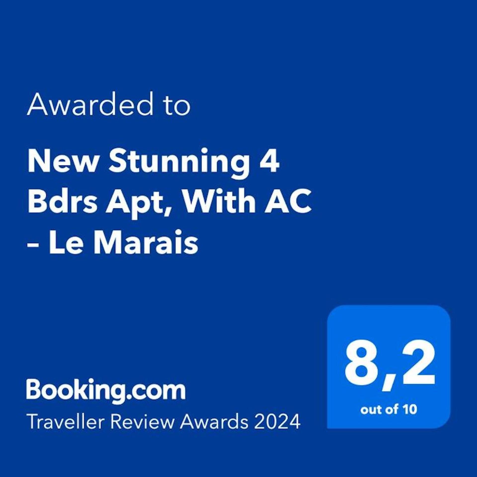 New Stunning 4 Bdrs Apt, With Ac - Le Marais Párizs Kültér fotó