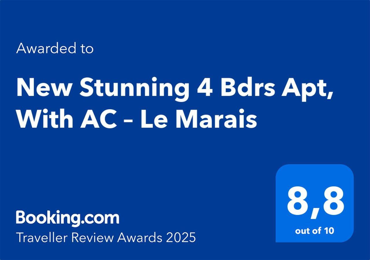 New Stunning 4 Bdrs Apt, With Ac - Le Marais Párizs Kültér fotó